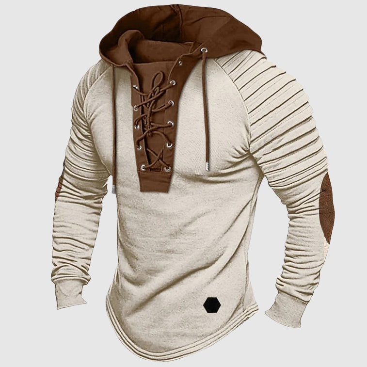 Heren Hoodie met Capuchon en Vetersluiting 2