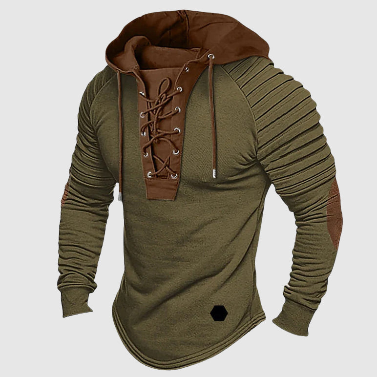 Heren Hoodie met Capuchon en Vetersluiting 3
