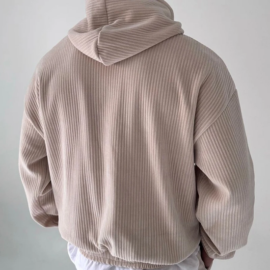 Heren Hoodie met Geribbelde Afwerking en Kangoeroezak 3