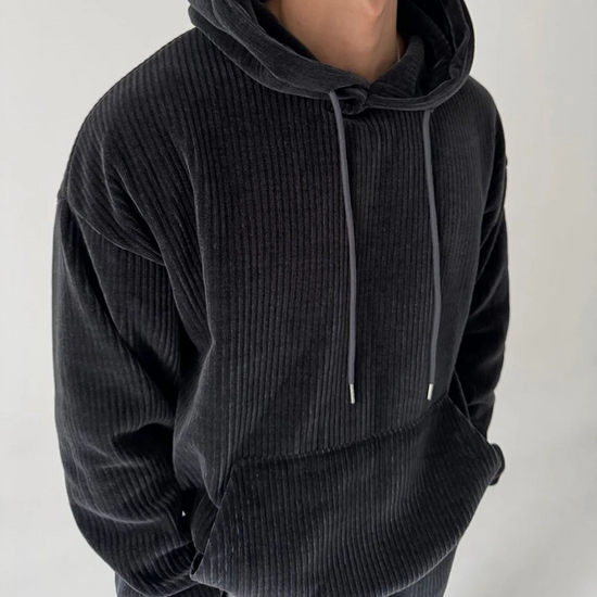 Heren Hoodie met Geribbelde Afwerking en Kangoeroezak 6