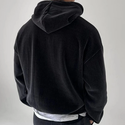 Heren Hoodie met Geribbelde Afwerking en Kangoeroezak 8