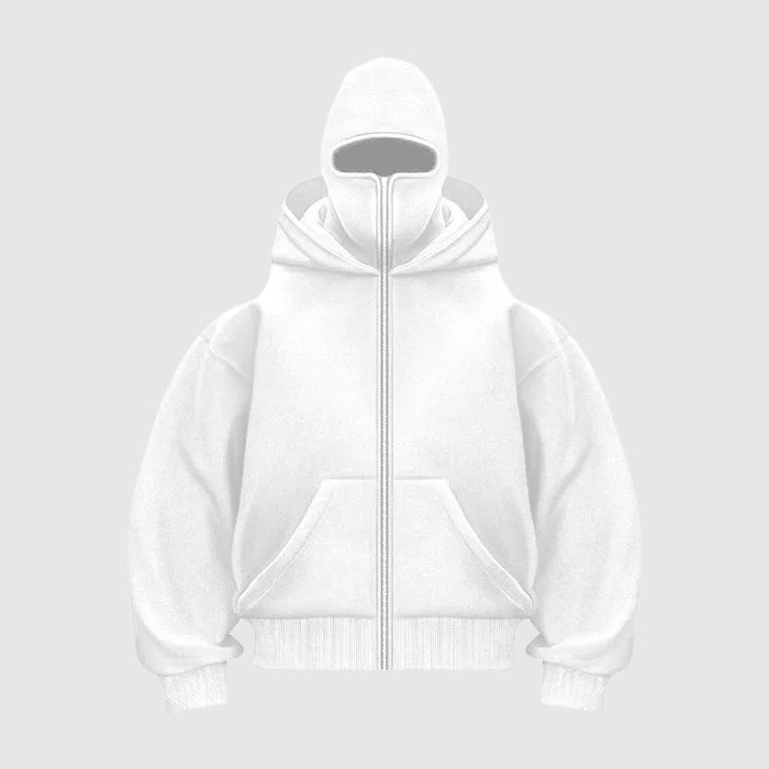 Heren Hoodie met Ingebouwd Bivakmutsmasker en Rits 2