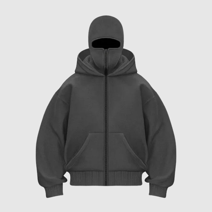 Heren Hoodie met Ingebouwd Bivakmutsmasker en Rits 5