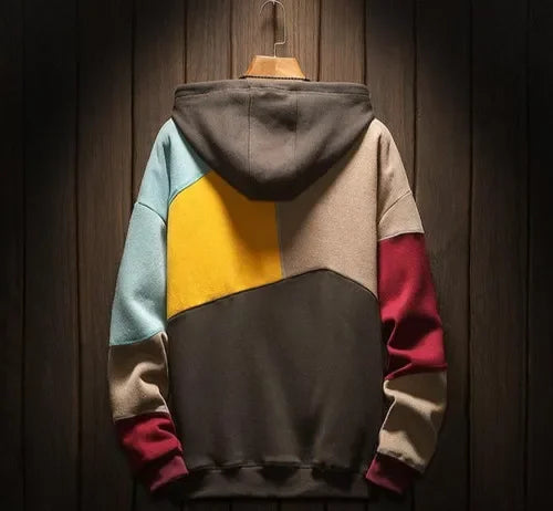 Heren Hoodie met Kleurblokken Casual Stijl 1