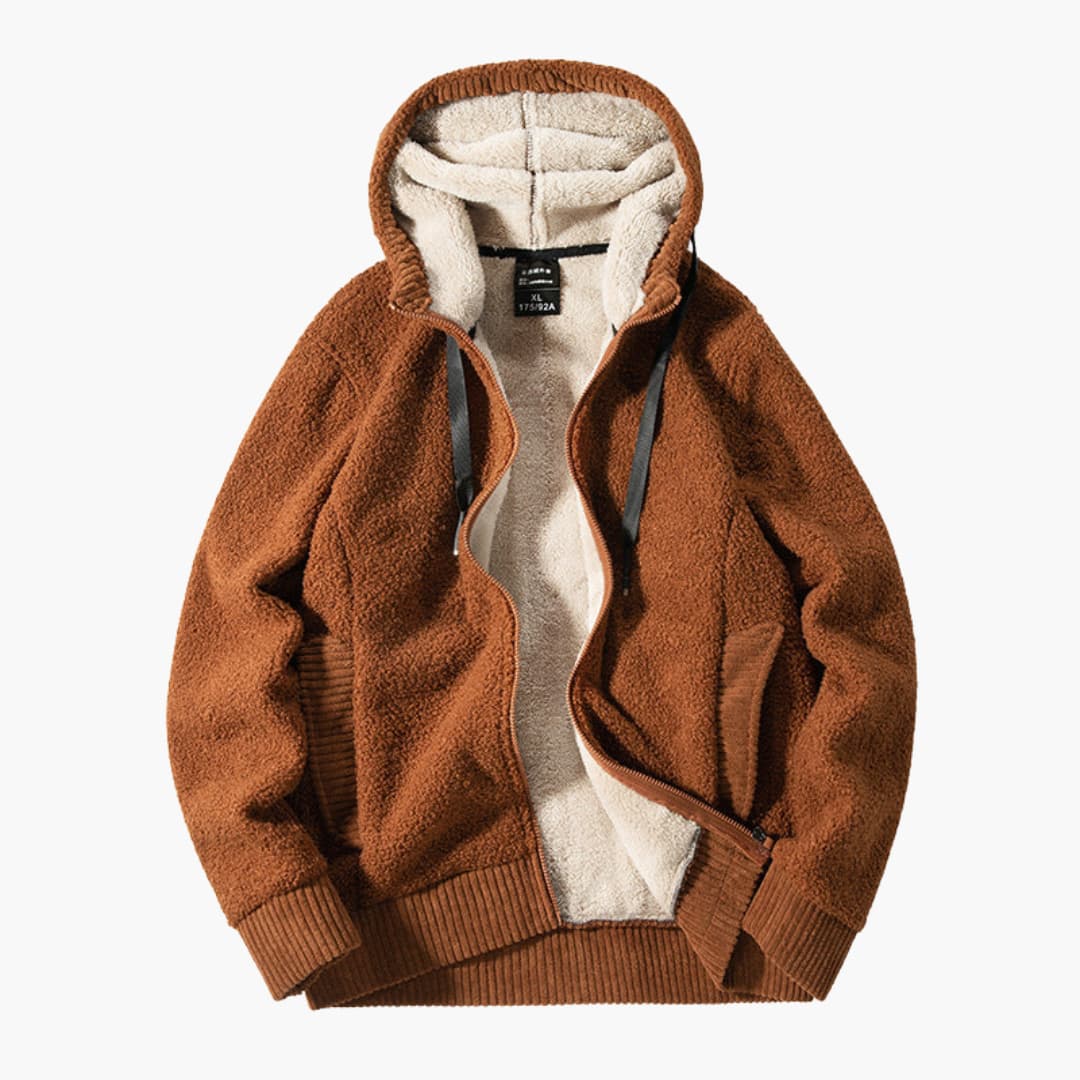 Heren Hoodie met Rits en Gevoerde Kap voor Casual Comfort 3