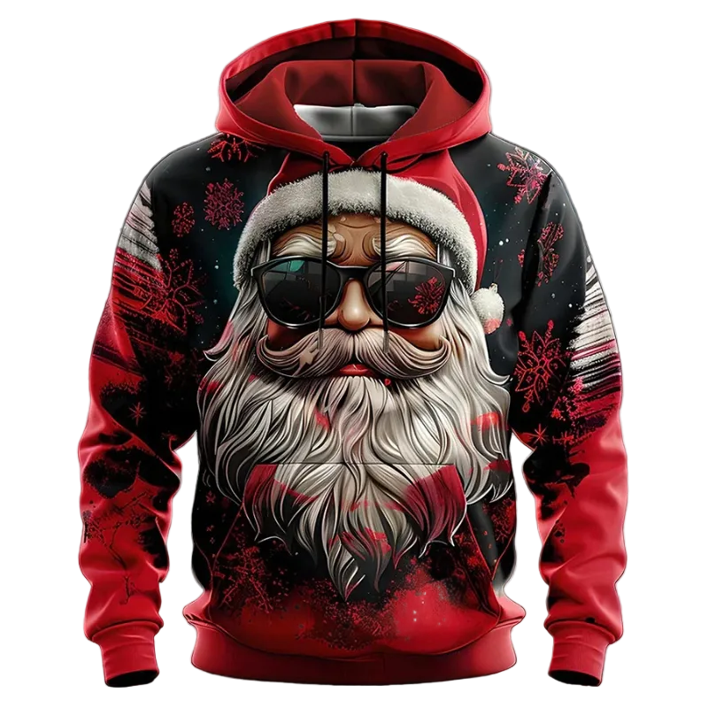 Heren Hoodie met Speels Rendier Design 0