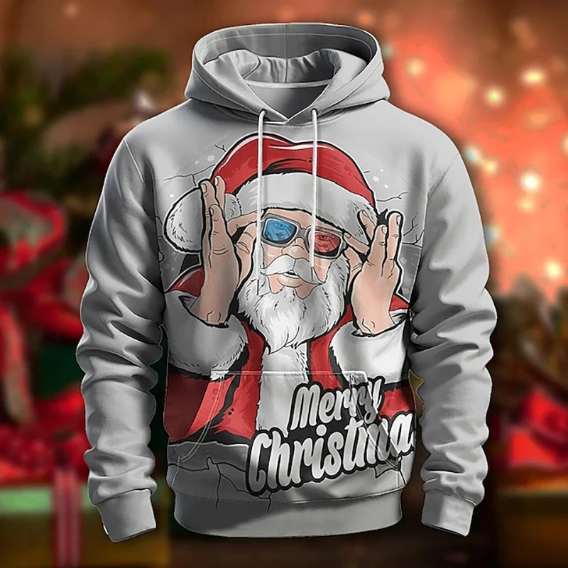 Heren Hoodie met Speels Rendier Design 1