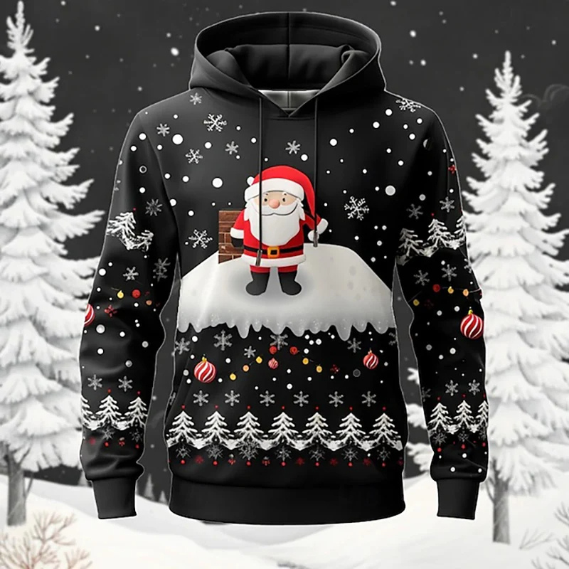 Heren Hoodie met Speels Rendier Design 4