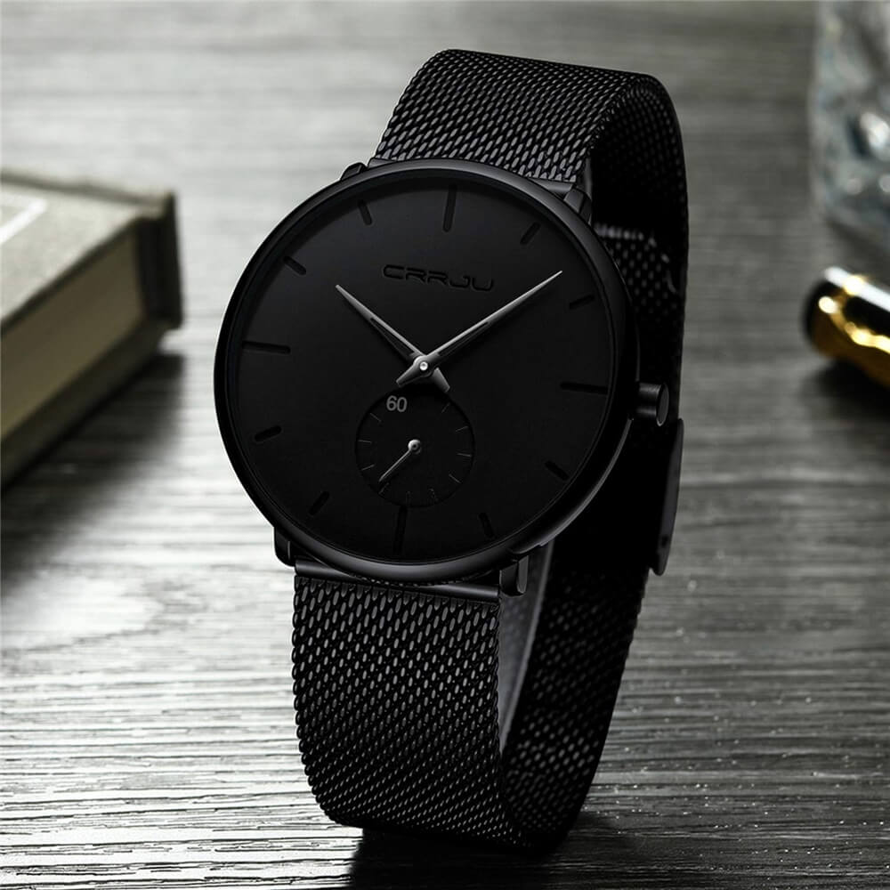 Heren Horloge Analoog Minimalistisch Staalblauw 5
