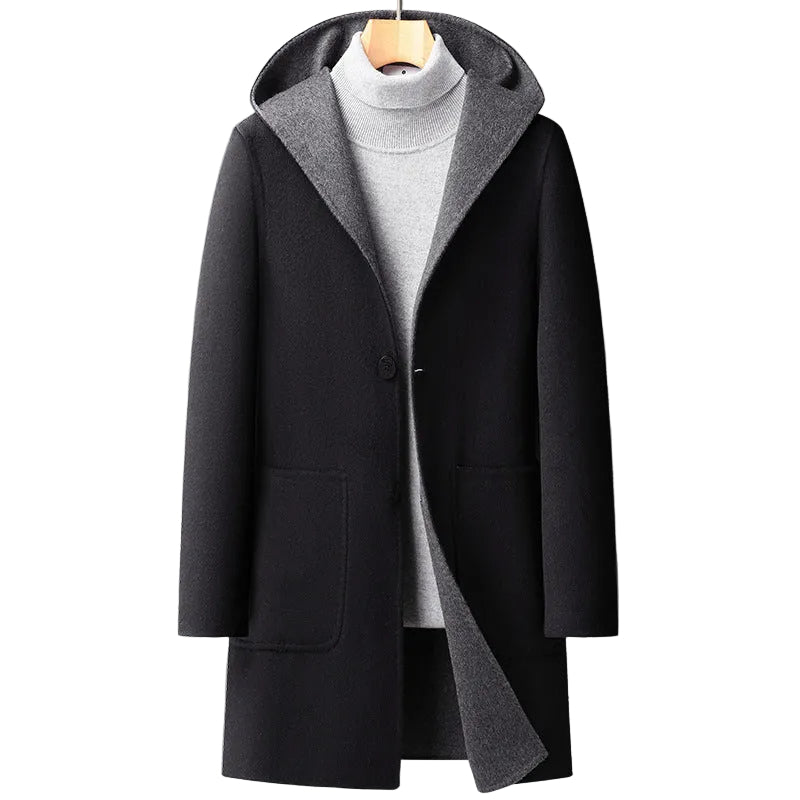 Heren Jas Winter Omkeerbaar Met Capuchon Stijlvol Design 0