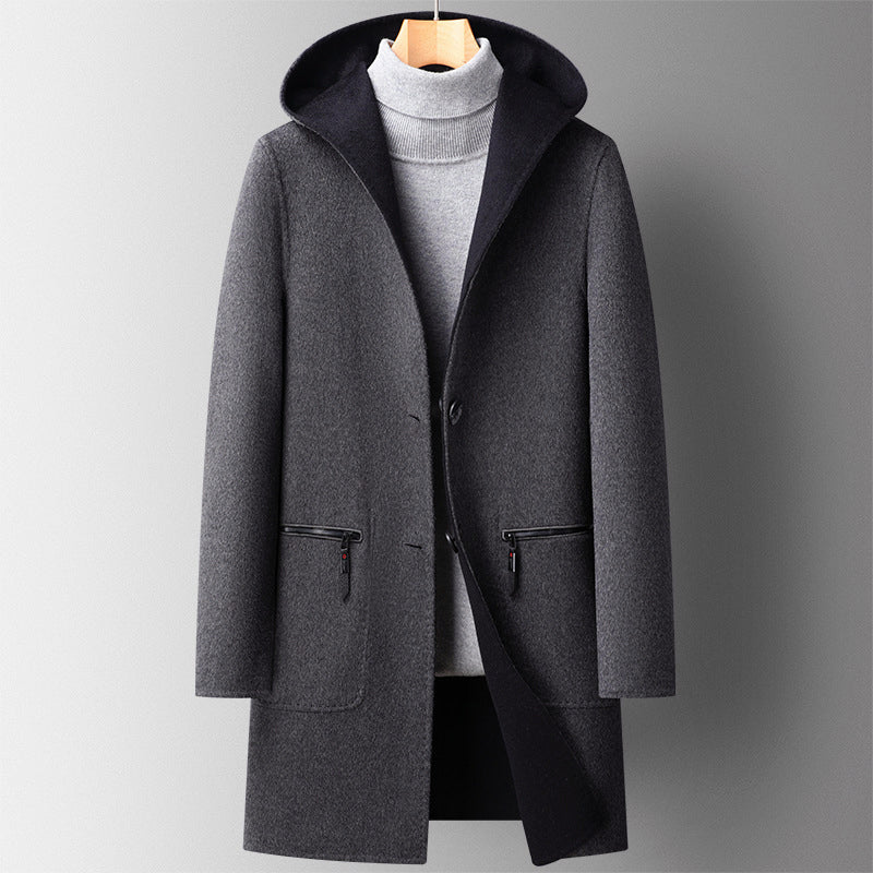 Heren Jas Winter Omkeerbaar Met Capuchon Stijlvol Design 1