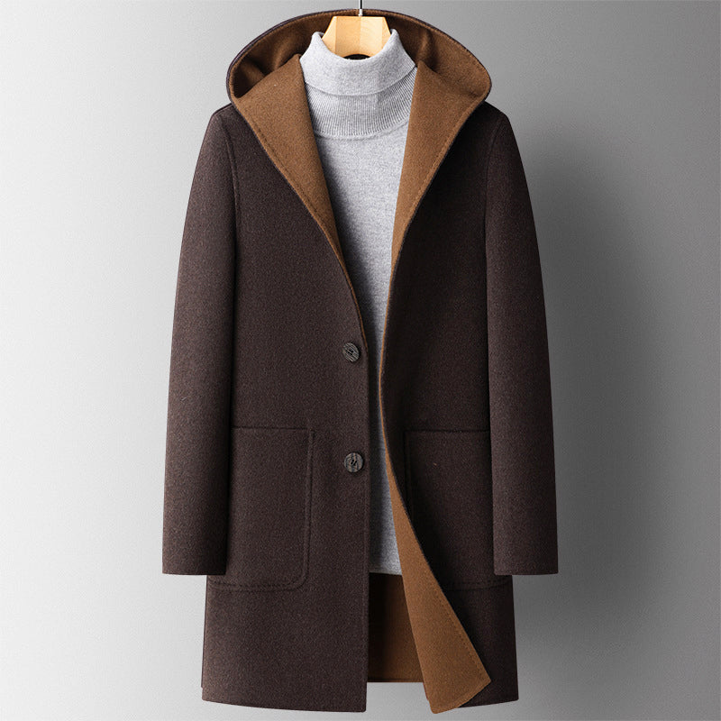 Heren Jas Winter Omkeerbaar Met Capuchon Stijlvol Design 2