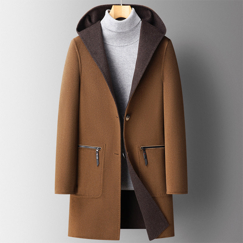 Heren Jas Winter Omkeerbaar Met Capuchon Stijlvol Design 3