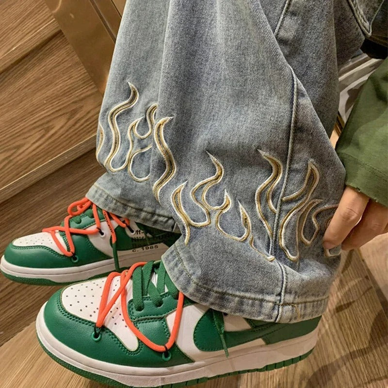 Heren Jeans Uniek Vlamontwerp 100% Katoen Soft Denim 2