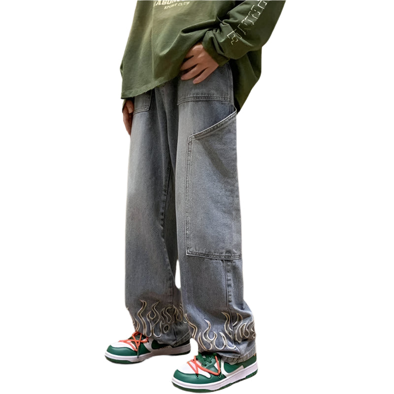 Heren Jeans Uniek Vlamontwerp 100% Katoen Soft Denim 3