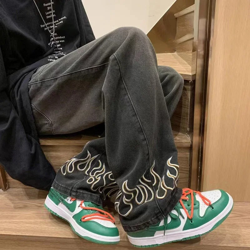 Heren Jeans Uniek Vlamontwerp 100% Katoen Soft Denim 5