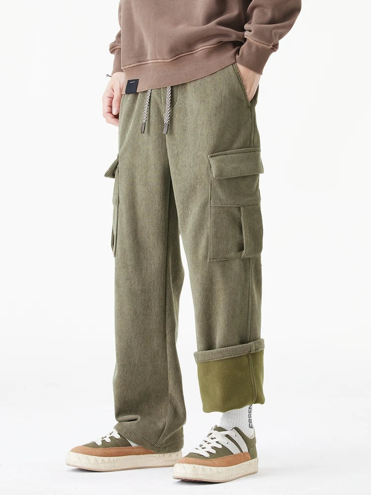 Heren Joggingbroek Corduroy Fleece Gevoerd 4