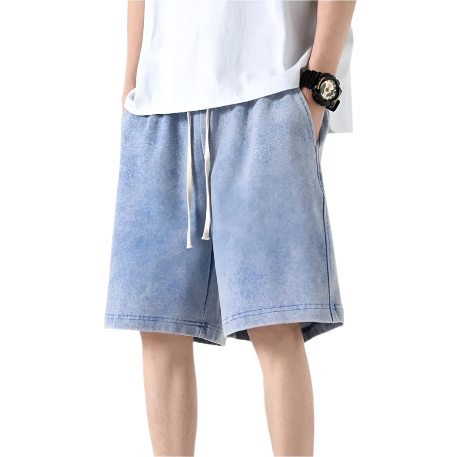 Heren Korte Broek Met Touwtjes van 100% Katoen, Uniek Ontwerp, Casual Shorts 0