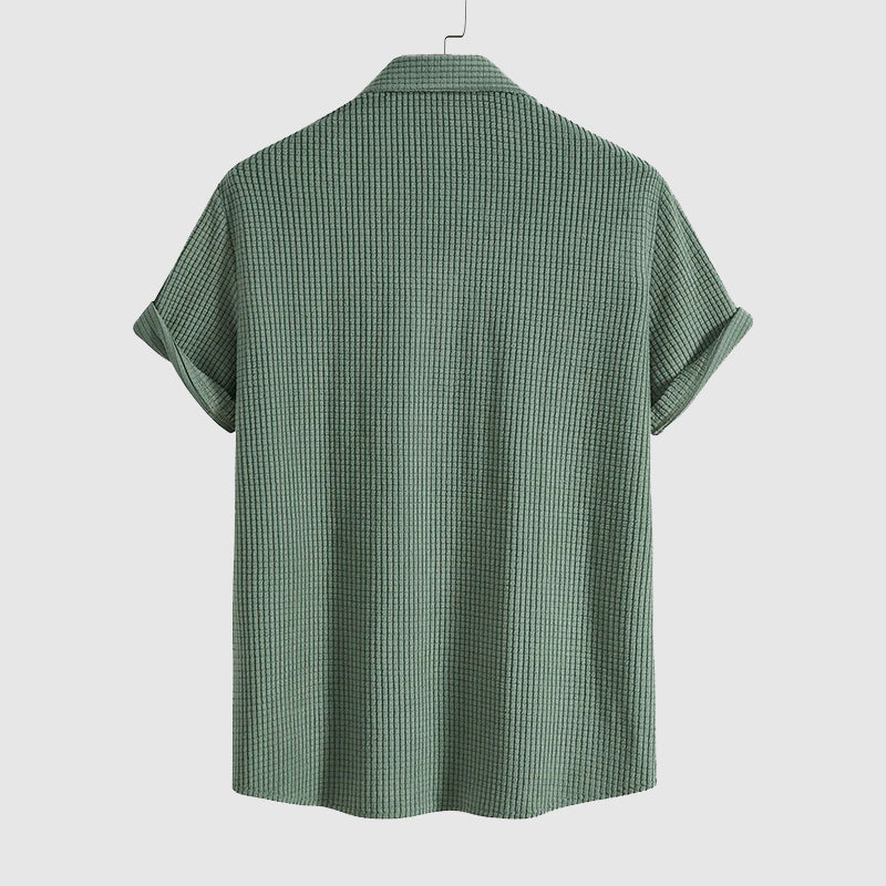 Heren Korte Mouwen Overhemd en Short Set Casual 6