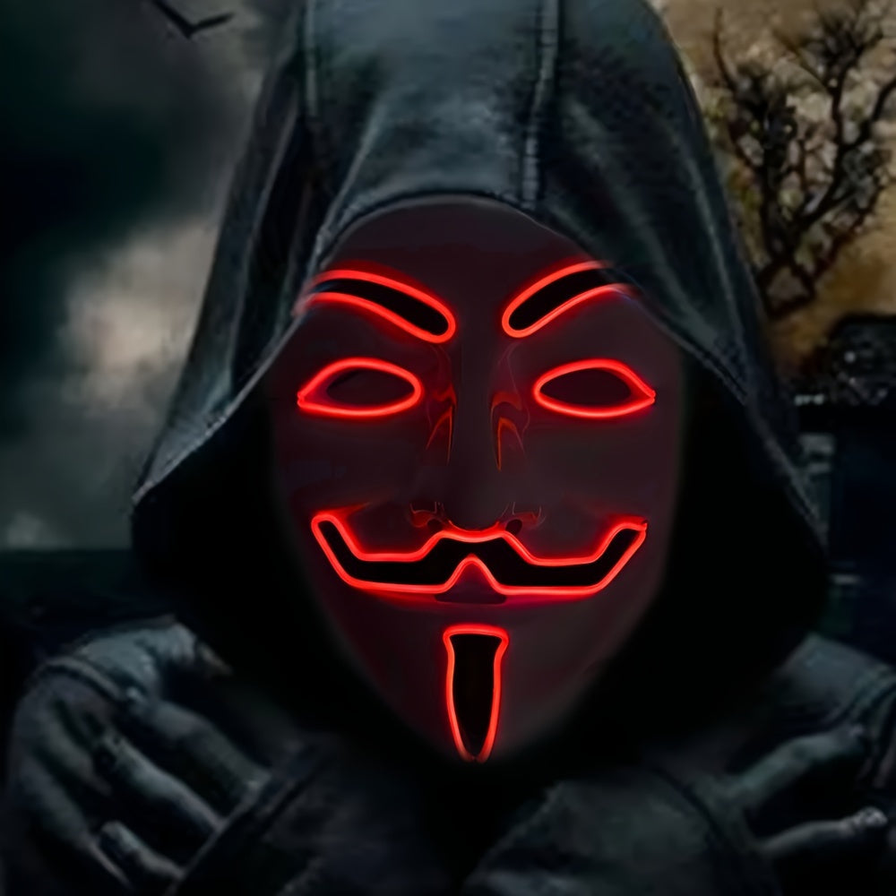 Heren LED Halloween Masker Anonieme Stijl 1