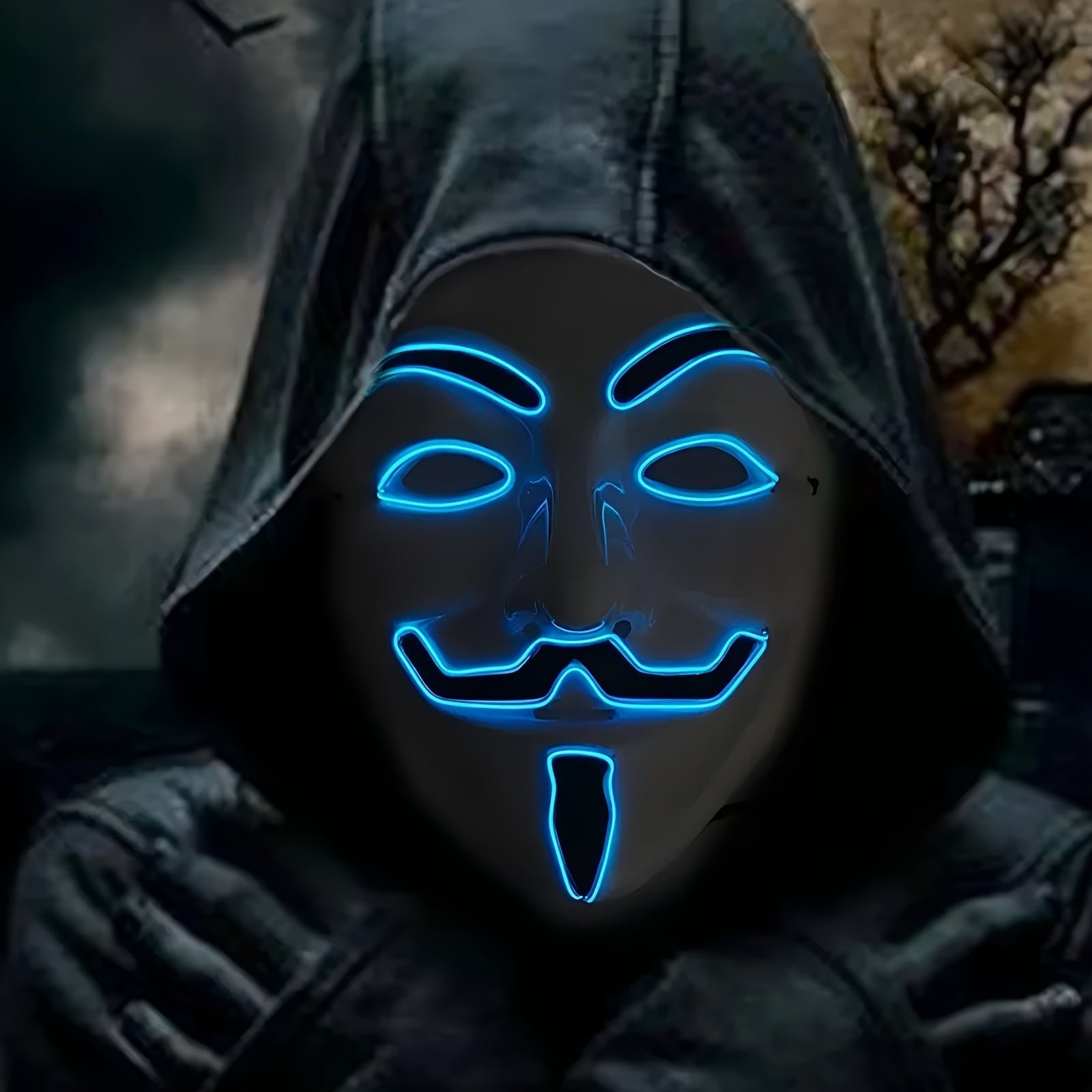 Heren LED Halloween Masker Anonieme Stijl 3