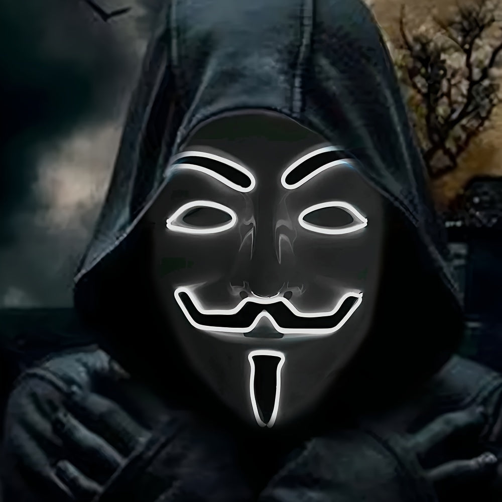 Heren LED Halloween Masker Anonieme Stijl 7