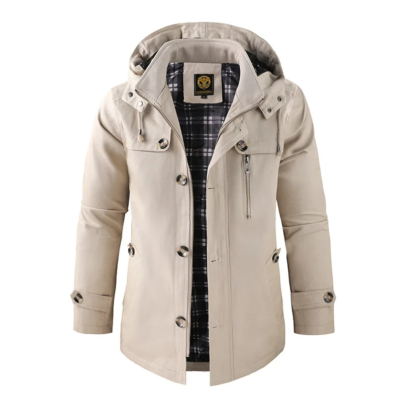 Heren Lange Winterjas Waterdicht met Capuchon 3