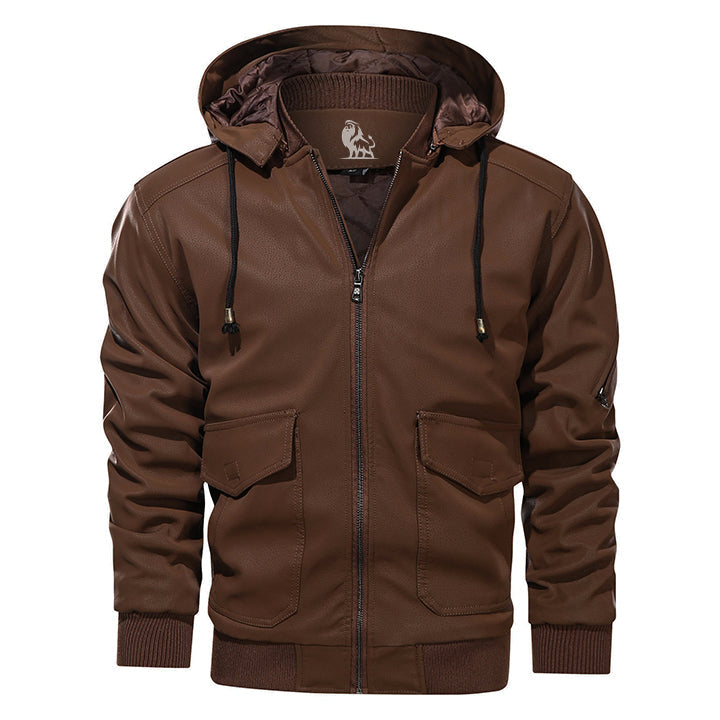 Heren Lederjack Met Afneembare Capuchon 1