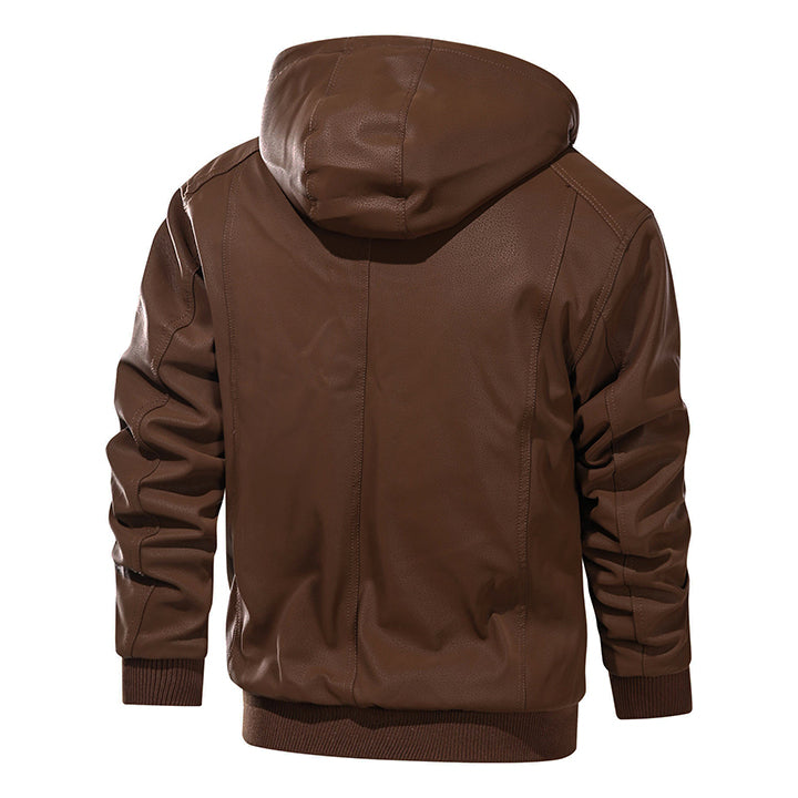 Heren Lederjack Met Afneembare Capuchon 3