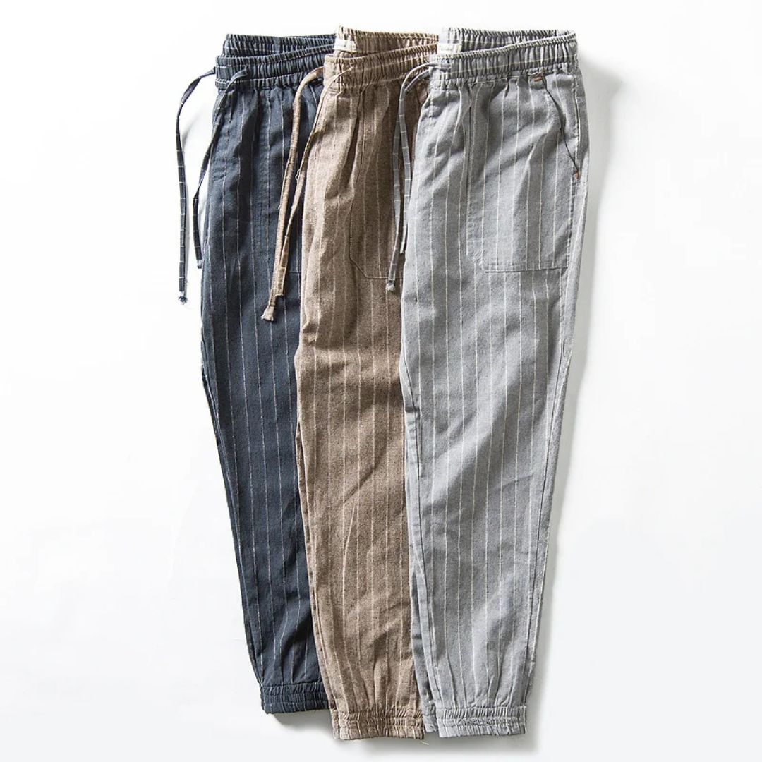 Heren Linnen Broek Casual Stijl met Elastische Tailleband 1