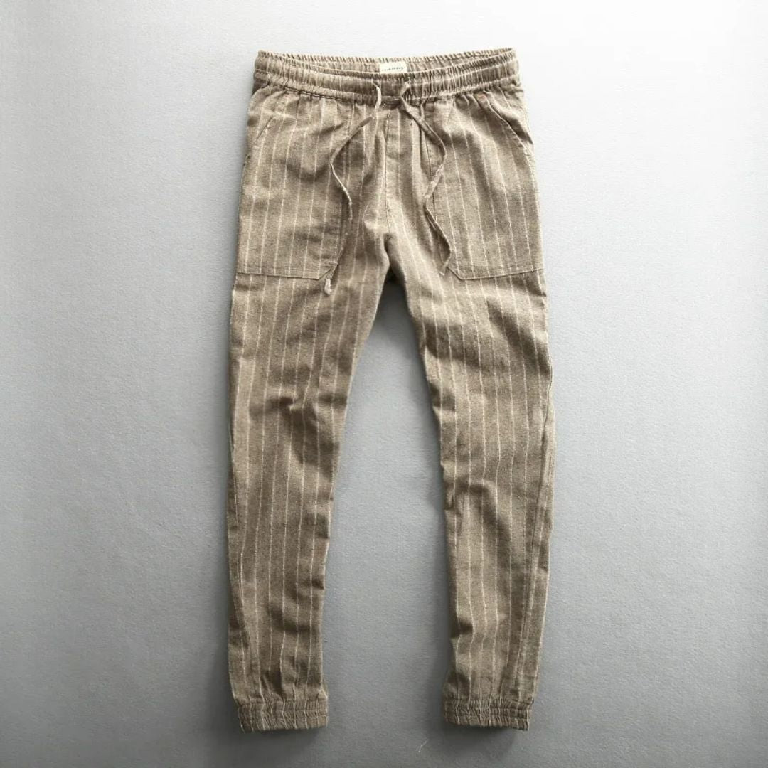 Heren Linnen Broek Casual Stijl met Elastische Tailleband 3