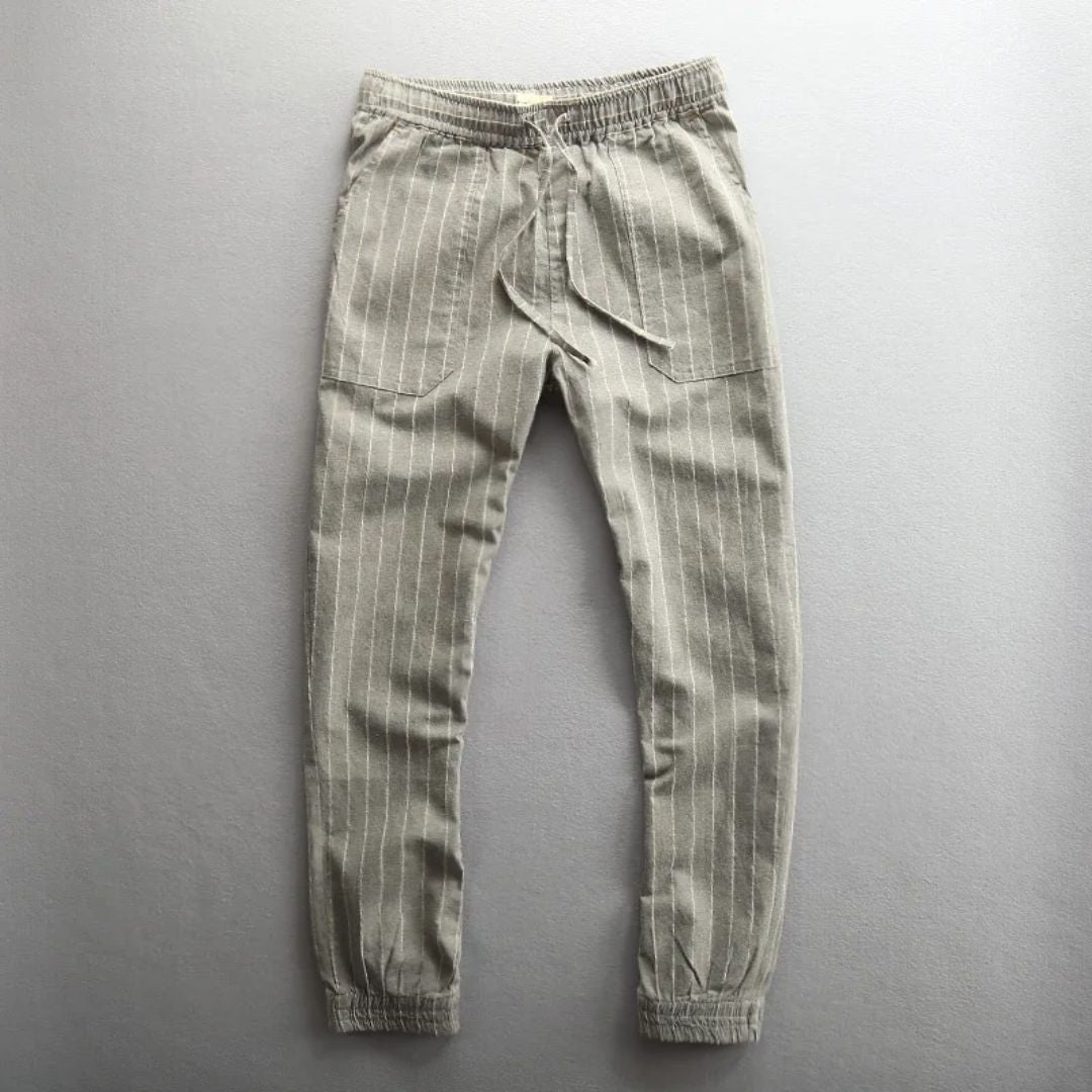 Heren Linnen Broek Casual Stijl met Elastische Tailleband 6