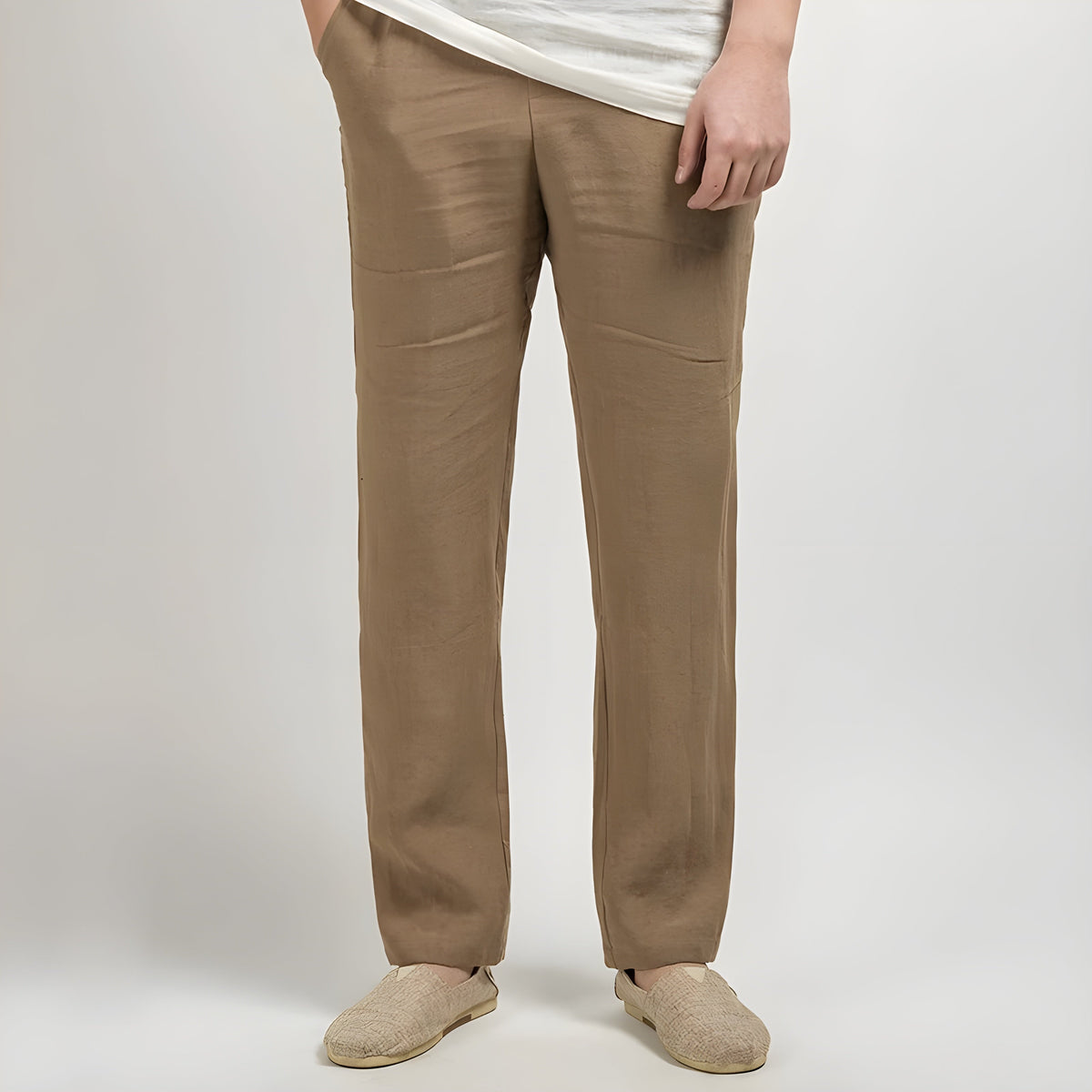 Heren Linnen Broek Rechte Pasvorm 2