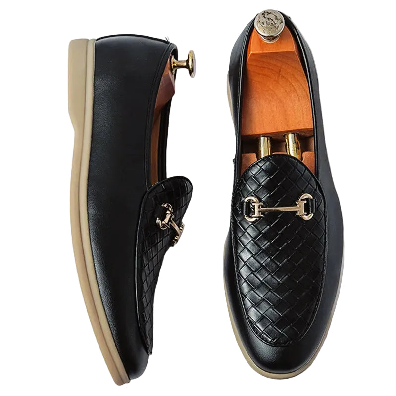 Heren Loafers Geweven Bovenkant met Gouden Detail voor Stijlvolle Gelegenheden 0