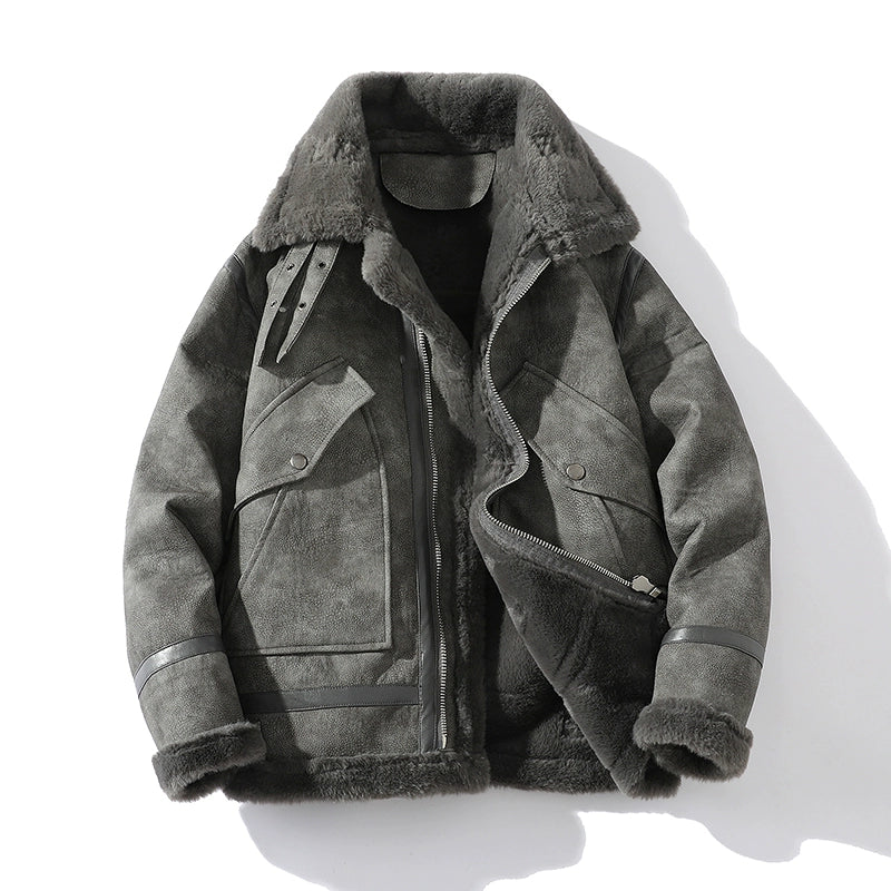 Heren Moto-Jas met Shearling Constructie 0