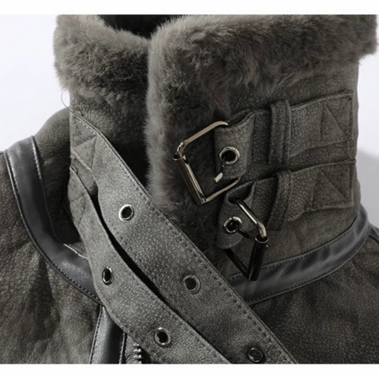 Heren Moto-Jas met Shearling Constructie 3