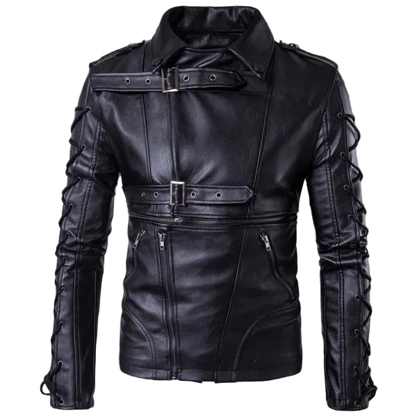 Heren Motorjas Casual Met Trekkoord 0