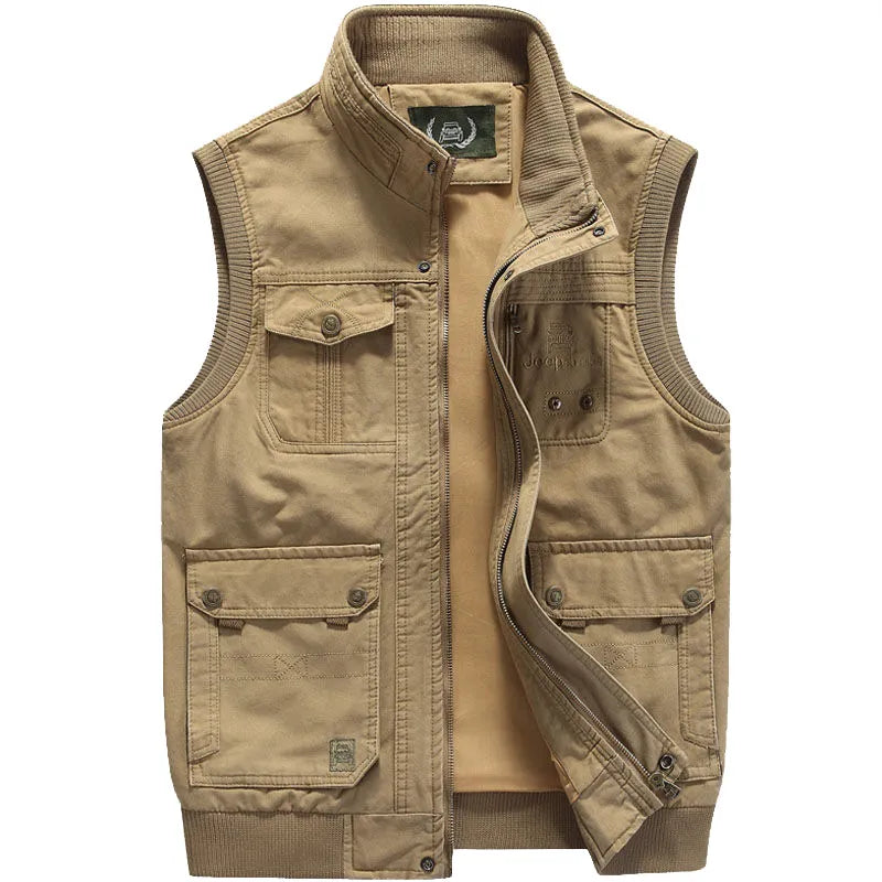 Heren Multi-Pocket Vest Vintage Stijl 7