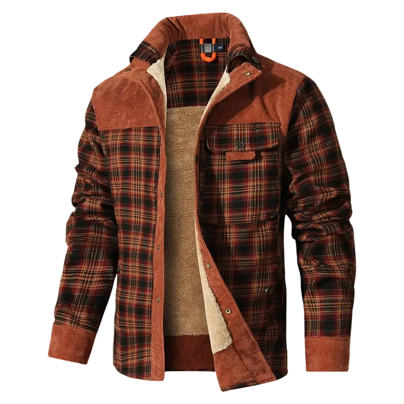Heren Outdoorjas Geruit met Sherpa Voering 0