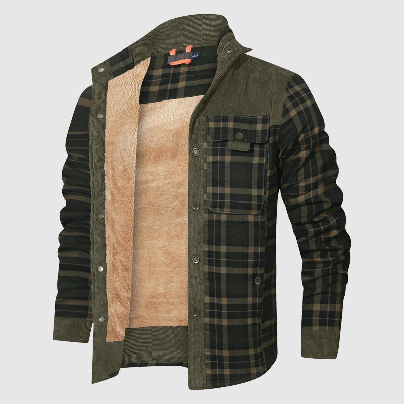 Heren Outdoorjas Geruit met Sherpa Voering 1