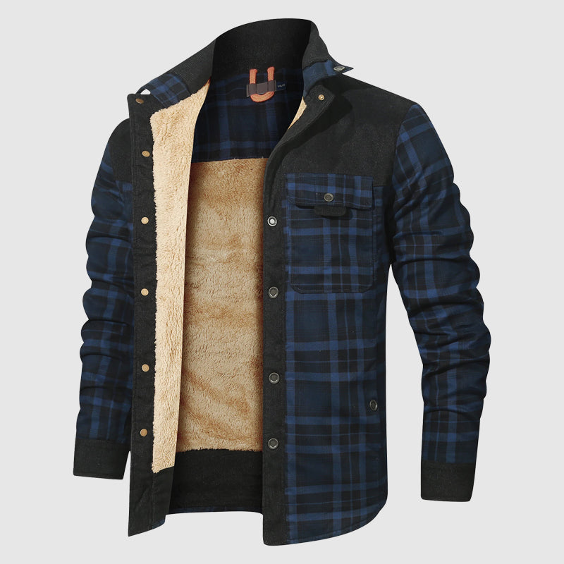 Heren Outdoorjas Geruit met Sherpa Voering 2