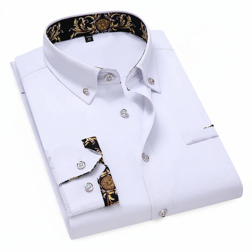 Heren Overhemd Barokprint Accent Casual en Zakelijk 0