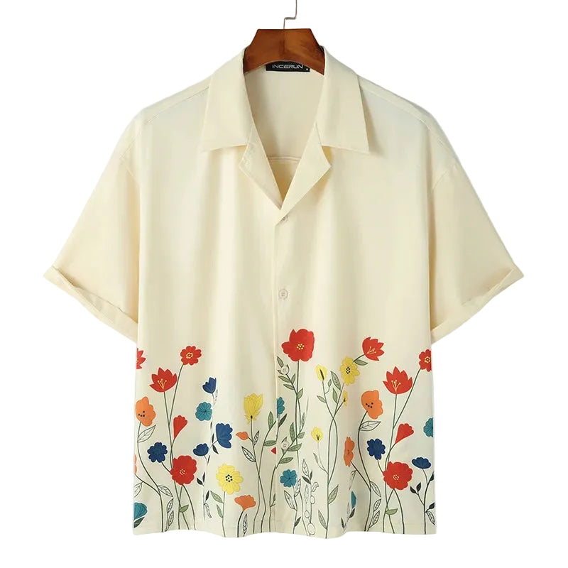 Heren Overhemd Bloemendessin Casual voor Lente en Zomer 0