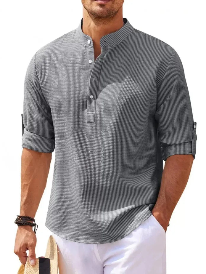 Heren Overhemd Casual Ademend Stof Tijdloos Design 6