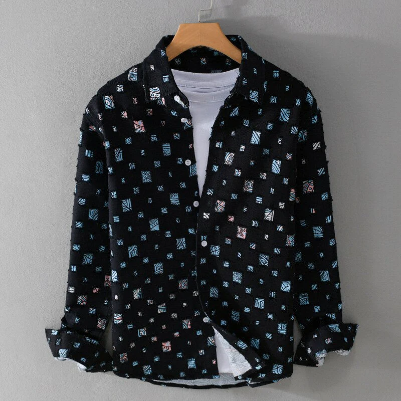 Heren Overhemd Casual Denim Met Rafeldetails 1