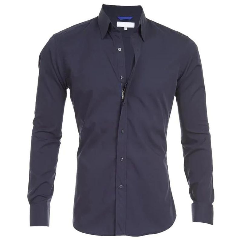 Heren Overhemd Casual Met Ritssluiting Moderne Stijl 13