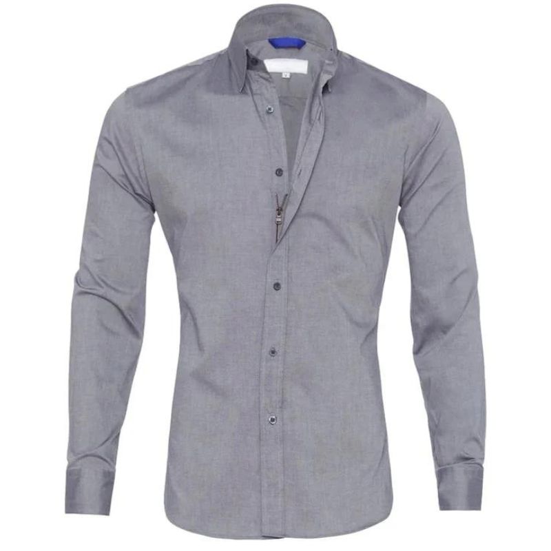 Heren Overhemd Casual Met Ritssluiting Moderne Stijl 9