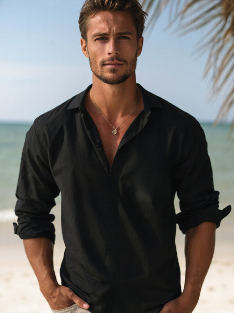 Heren Overhemd Casual Open Kraag Stijlvolle Zomerlook 3