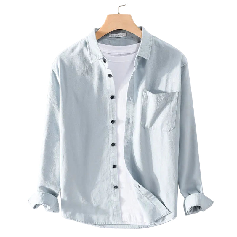Heren Overhemd Casual Stijl met Lange Mouwen en Knoopsluiting 0