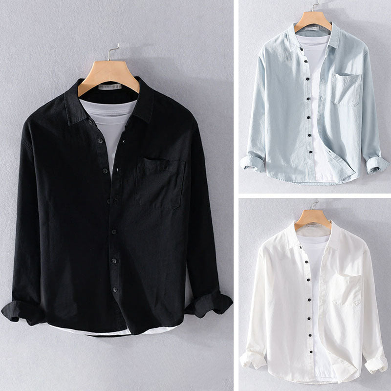Heren Overhemd Casual Stijl met Lange Mouwen en Knoopsluiting 4